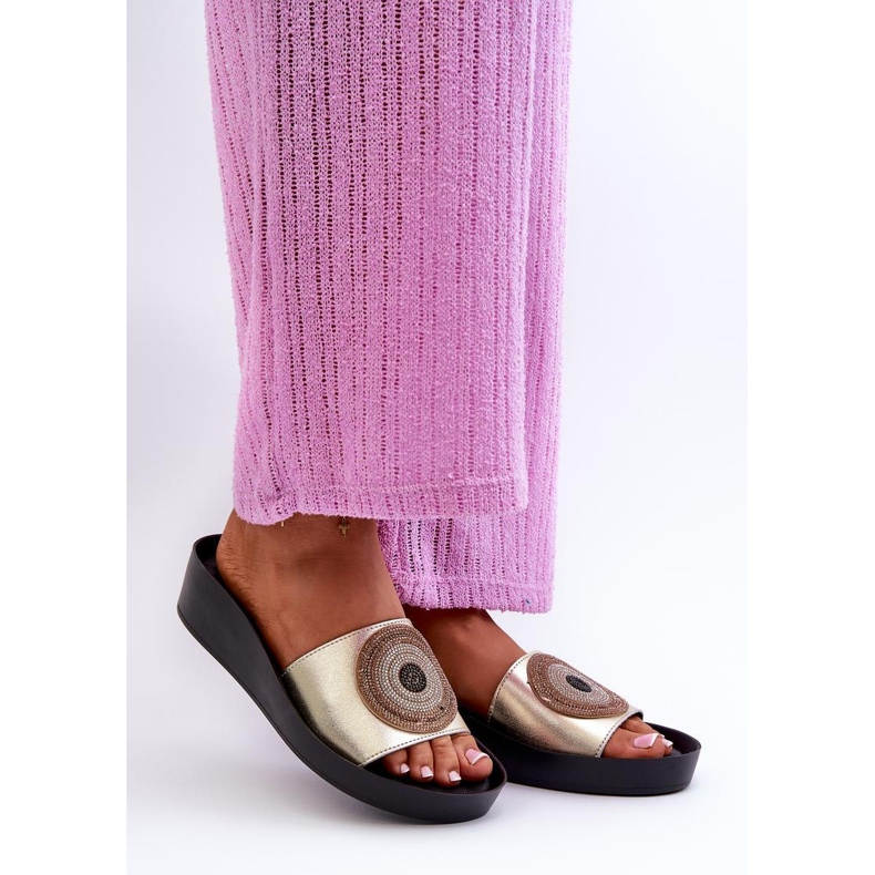 Step in style Szandál-flip-flop S.Barski KV27-019 arany modell - Lépjen stílusosan sárga 1