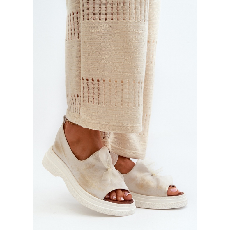 Step in style Zazoo 2939 Gold Brushed modell szandál - Lépjen stílusosan fehér 1