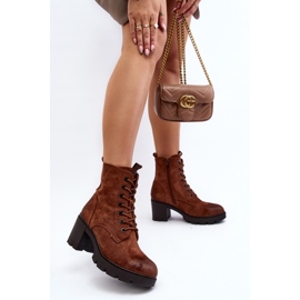 Női bokacsizma öko velúrból barna 2