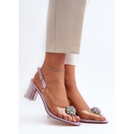 D&A Stílusos lila magas sarkú szandál 1