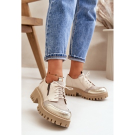Elegáns női cipő Maciejka Beige bézs 1