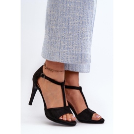 Vinceza női magas sarkú szandál fekete 1