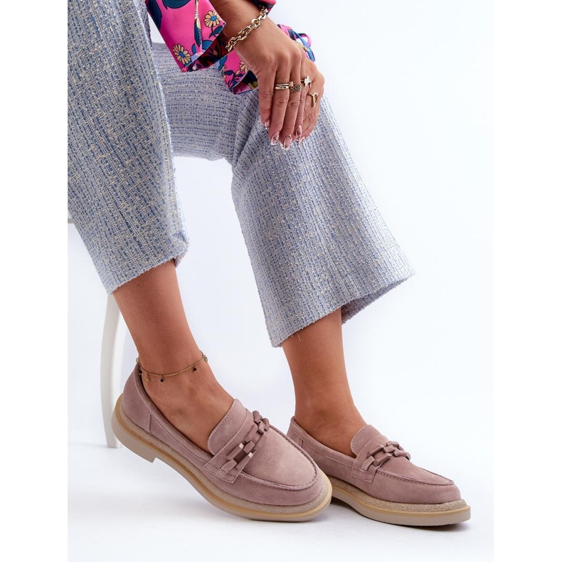 Dirty Pink velúr mokaszinok rózsaszín 1