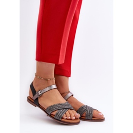 S.Barski MY923 Fekete szandál 1