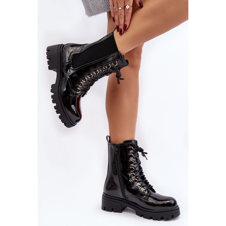 Step in style Workers Model Charmea F33-1 Black Lakk - Lépjen stílusosan fekete 2