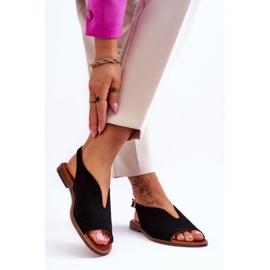 Step in style Szandál Lewski modell 3220/X fekete velúr cipő - Lépjen stílusosan 1