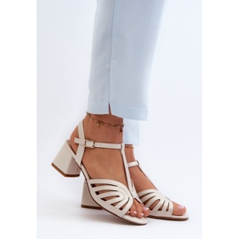 Sergio Leone SK880 női szandál, gyöngyház bézs 1