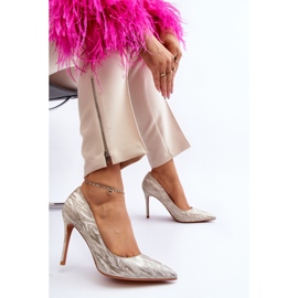 Arany magassarkú pumpák sárga 2 Arany magassarkú pumpák sárga 2