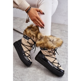 Hócsizma HY821-63 bézs/fekete 1