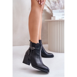 Jezzi Fekete magas sarkú bokacsizma 1