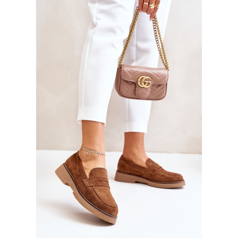 Női mokaszinok Eco-suede C-528-ból, barna 1 Női mokaszinok Eco-suede C-528-ból, barna 1