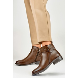 Női csizma CH2225BR bézs és barna színben 2