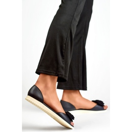 Női balettlapos masnival BG162B, fekete 1