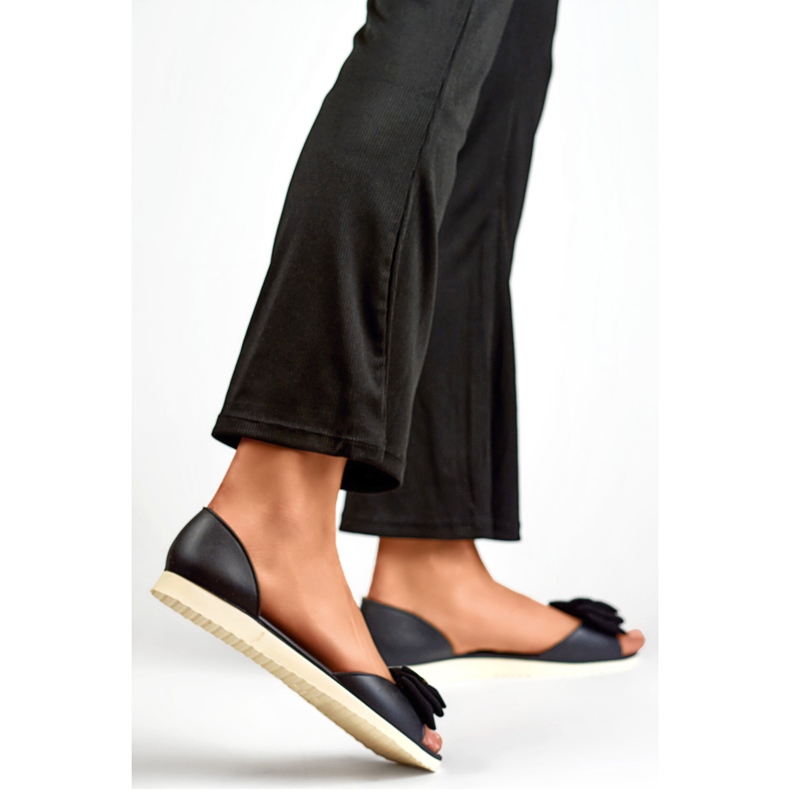 Női balettlapos masnival BG162B, fekete 1