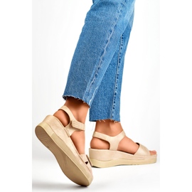 Női ékszandál YQ-125GO, bézs 1