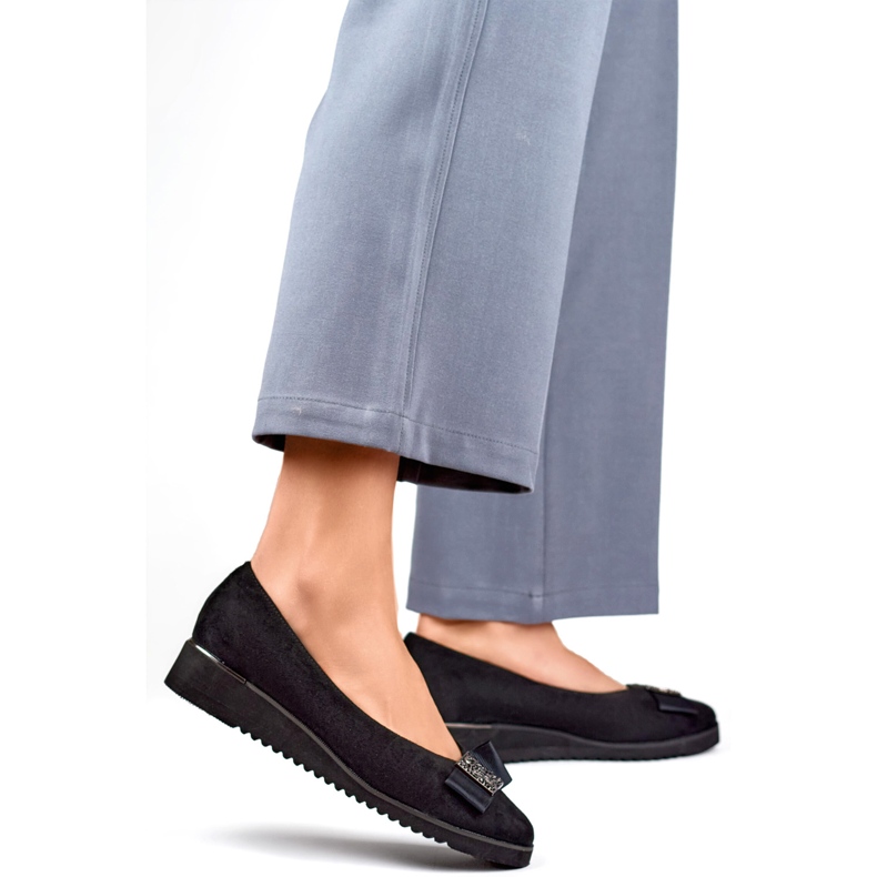 Női szivattyúk masnival GD-FL766A, fekete 1