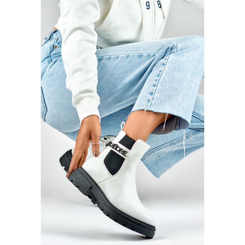 Chelsea csizma Modell 250005W-PU Fehér - PRIMO 1