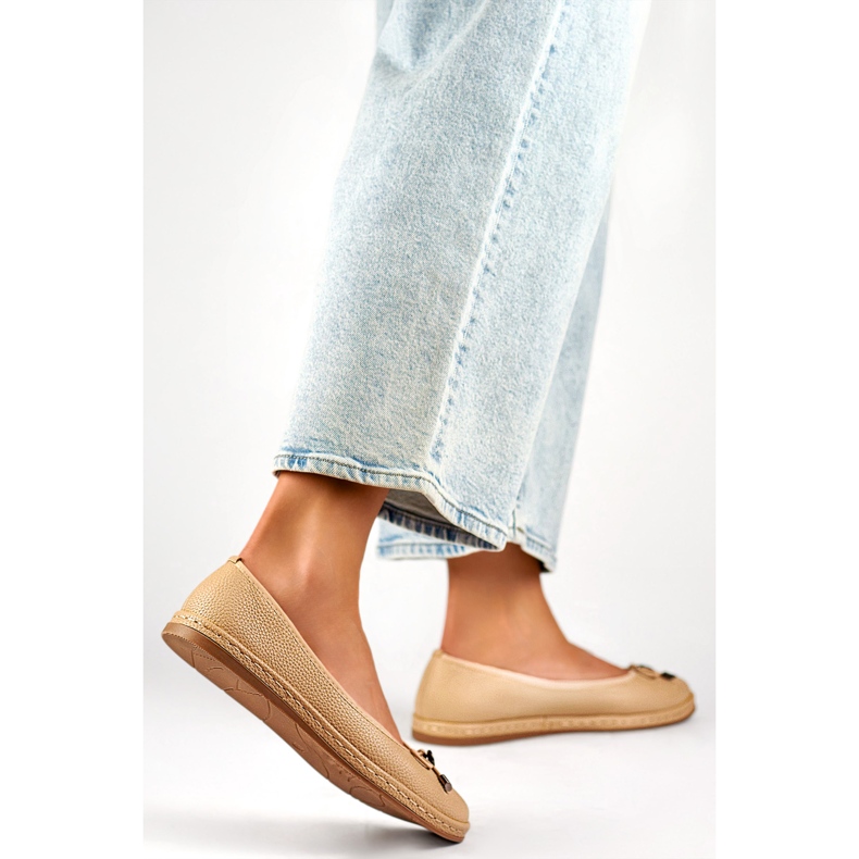 Női balettlapos masnival GD-XR392A-BE bézs 1