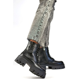 Női bőrcsizma GD-TL56B, fekete 1 Női bőrcsizma GD-TL56B, fekete 1