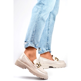 Női mokaszinok arany díszítéssel OH31-2LT/BE bézs 1 Női mokaszinok arany díszítéssel OH31-2LT/BE bézs 1