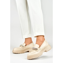 Női cipő díszítéssel 7961BE bézs 2