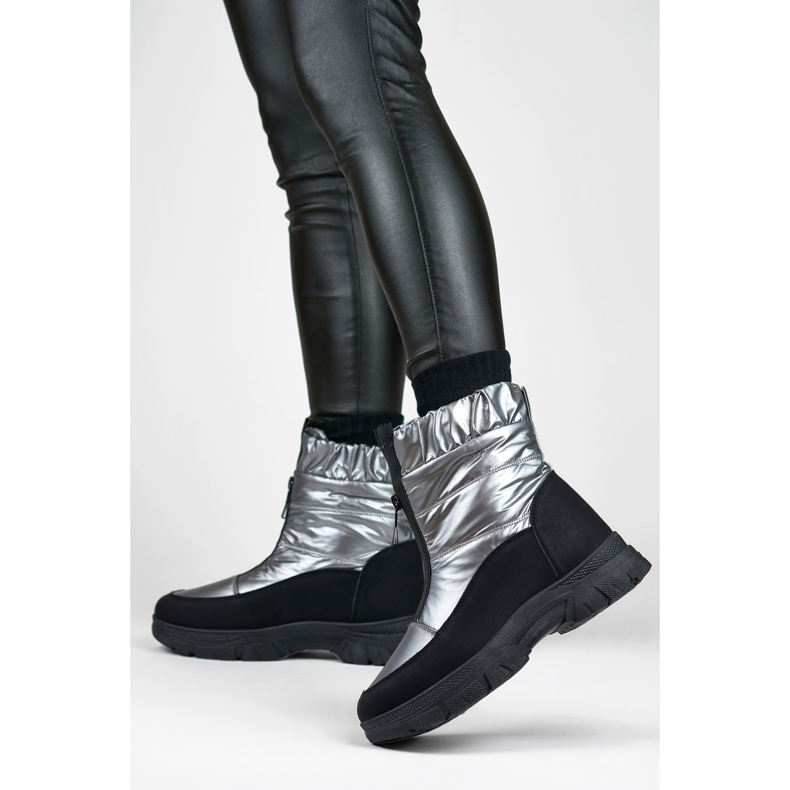 Hócsizma Modell 3555-4-G Fekete/ezüst - PRIMO szürke 1