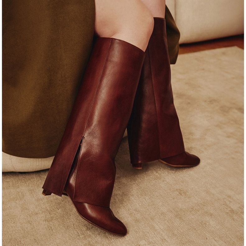 Marco Shoes Cleo széles csizma barna 2