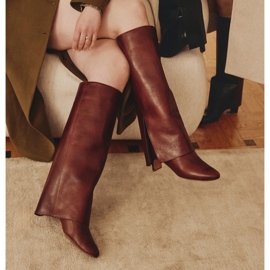 Marco Shoes Cleo széles csizma barna 1