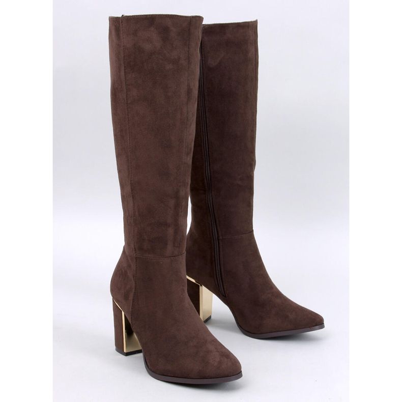 Arlena Brown klasszikus magas sarkú csizmája barna 1