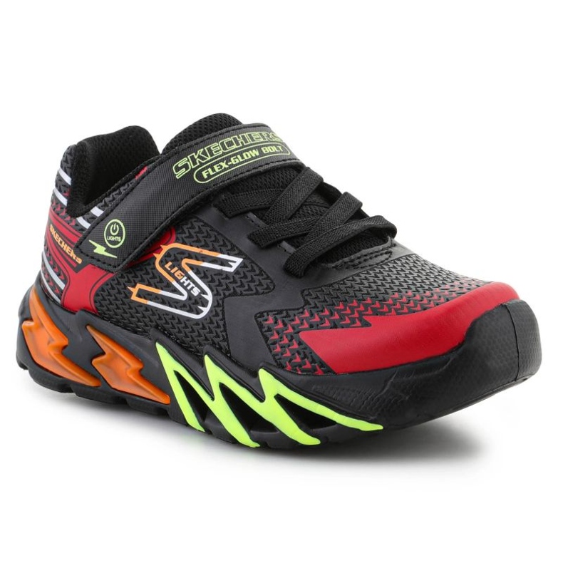 Skechers S-Lights Flex-Glow Bolt cipő 400138L-BKRD fekete 1