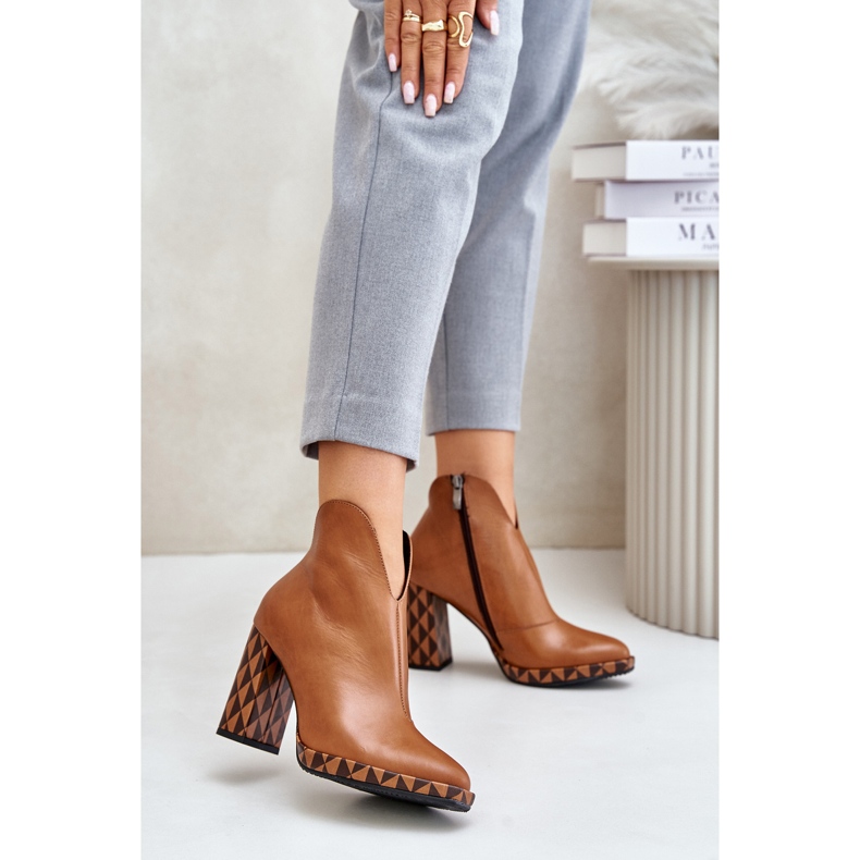 Bőr bokacsizma Laura Messi 2836 barna 2