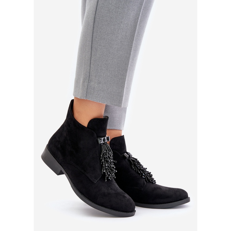 Szigetelt alacsony csizma cipzáras díszítéssel S.Barski HY42-715 Fekete 1