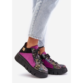 Bőr tornacipő a Maciejka Platformon 06767-15 Fuchsia fekete 1