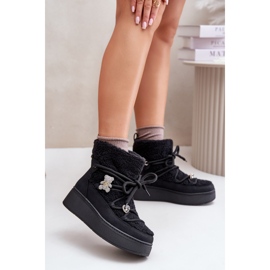 Fekete Almatiza női hócsizma tűvel és szőrmével 2 Fekete Almatiza női hócsizma tűvel és szőrmével 2