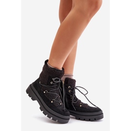 Fekete Merilana báránybőr csizma bundával 1