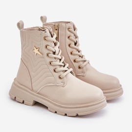 Szigetelt gyerek bokacsizma cipzárral ökobőrből, bézs Liotira 1 Szigetelt gyerek bokacsizma cipzárral ökobőrből, bézs Liotira 1