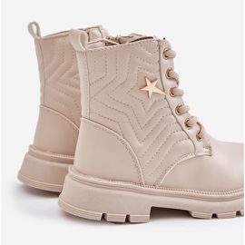 Szigetelt gyerek bokacsizma cipzárral ökobőrből, bézs Liotira 2 Szigetelt gyerek bokacsizma cipzárral ökobőrből, bézs Liotira 2