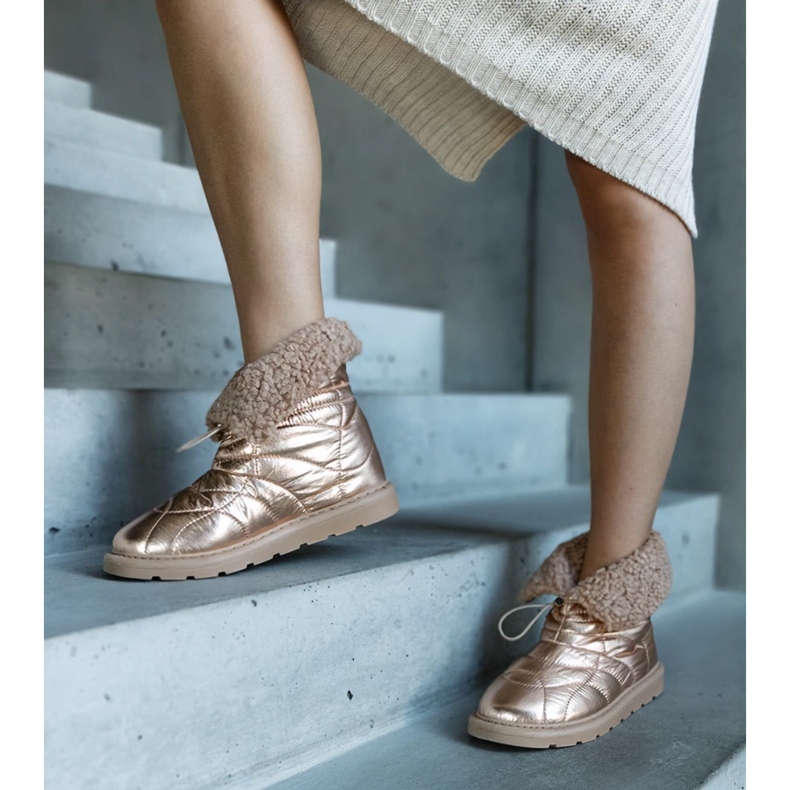 Caellita arany hőszigetelt hócsizma mandzsettával aranysárga 1