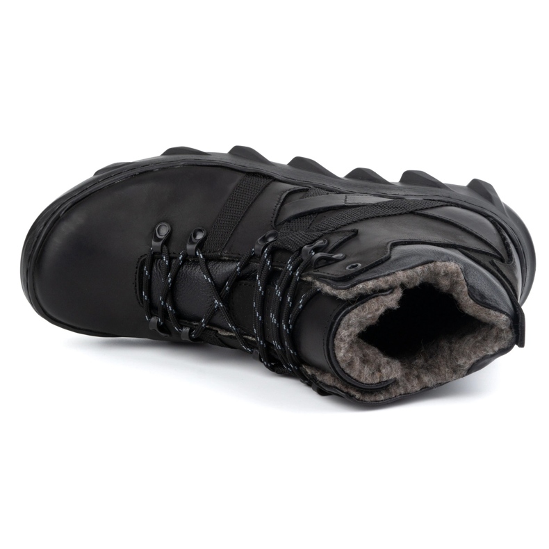 Olivier Férfi bőr hőszigetelt téli csizma 151KZ, fekete 2