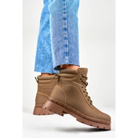 Női csizma, enyhén szigetelt, barna, 8538A-KH bézs 2
