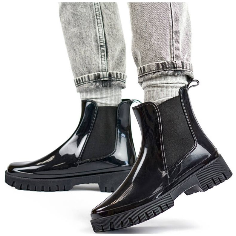 Női Chelsea csizma vastag talppal, fekete YX227-1B 1