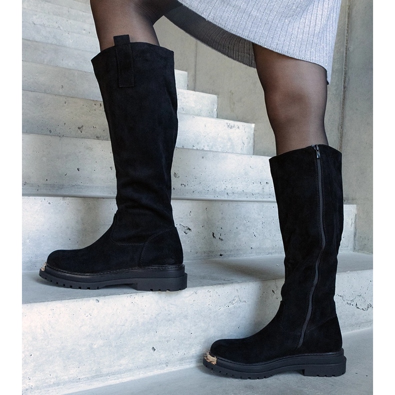 Guillora fekete csizma fém bevonattal 1