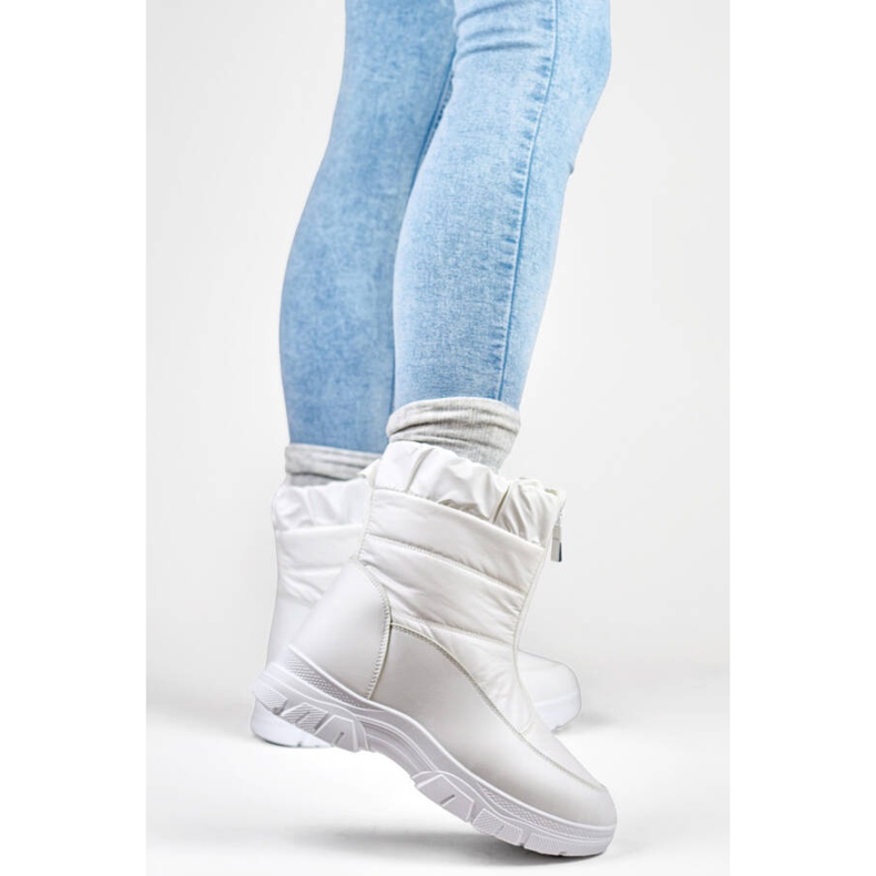 Női hócsizma cipzárral, fehér 3555-2-W 2