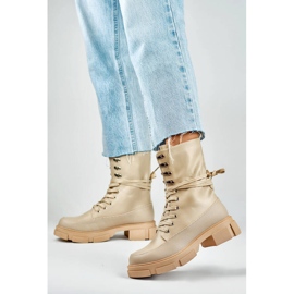 Női szigeteletlen bokacsizma, bézs JH21-31BE 1 Női szigeteletlen bokacsizma, bézs JH21-31BE 1