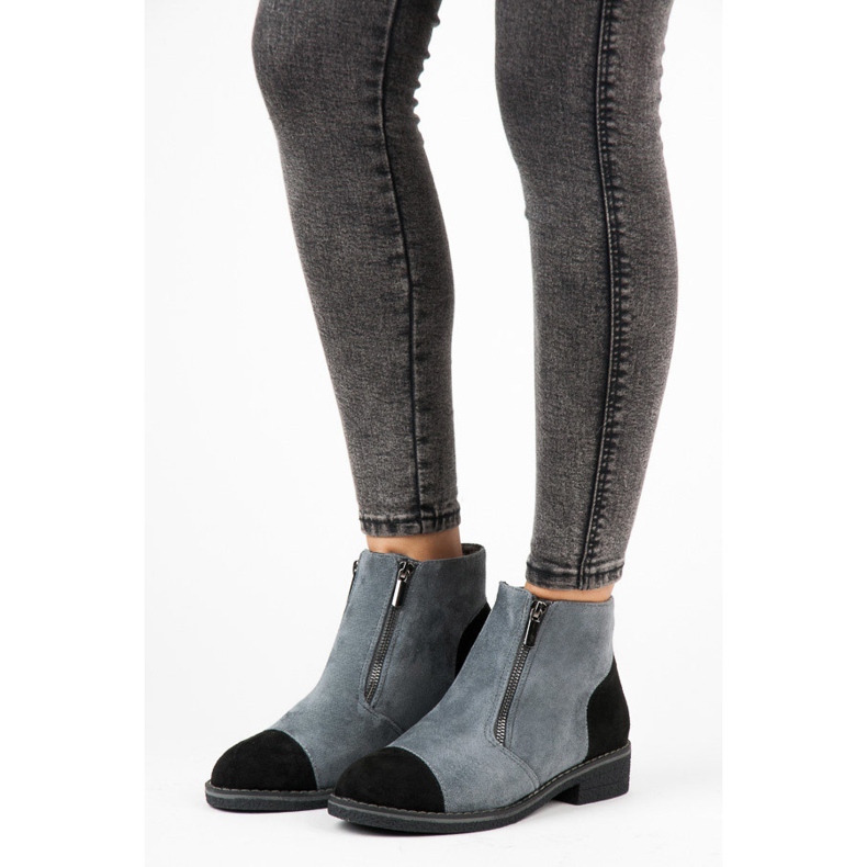 Vices Velúr bokacsizma őszre szürke 1