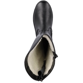Bőr vízálló hócsizma Rieker báránygyapjúval szigetelve fekete 1