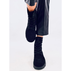 Pansy Black velúr munkáscsizma fekete 1