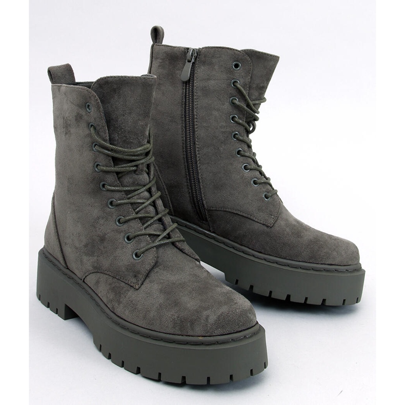 Burse Green fűzős platform bokacsizma zöld 1