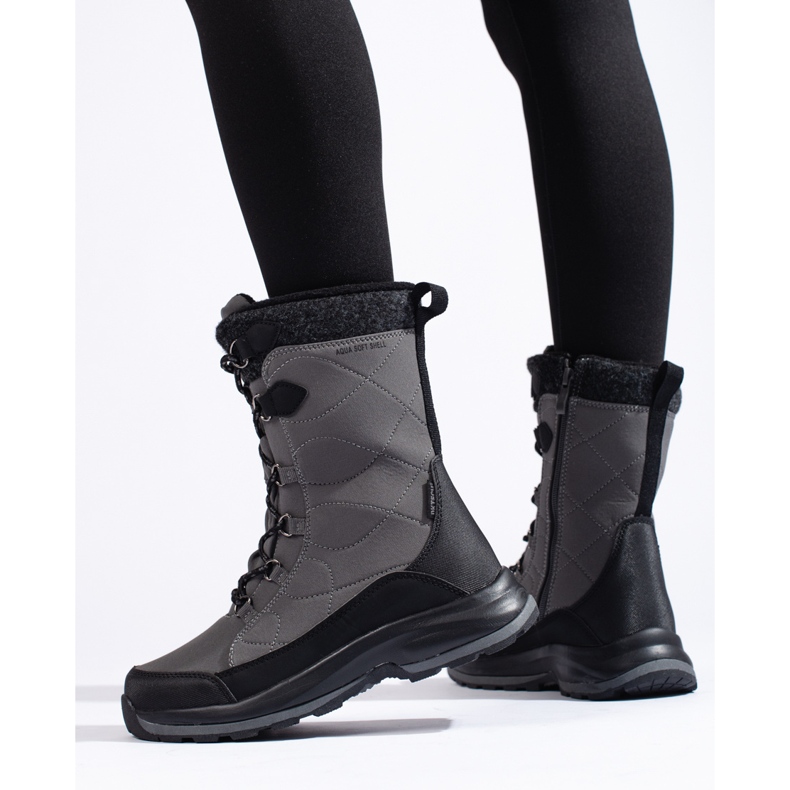 Női fűzős túracipő DK vízálló szürke 2