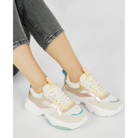 Női sportcipő vastag talppal aranysárga 1